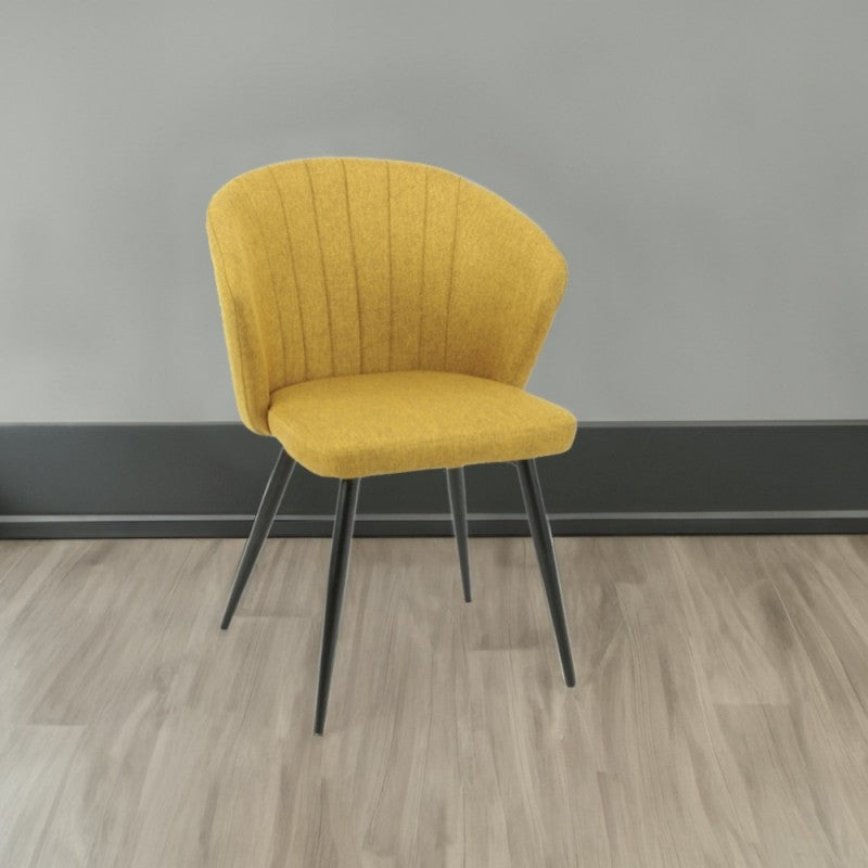 Sedia tessuto e piedi metallo nero - Set da 2 pezzi