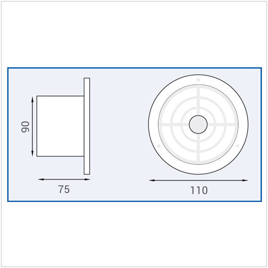LUX257 Aspiratore assiale con faretto led incorporato