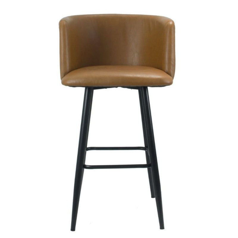 Sgabello in ecopelle con gambe nere opache Set 02 pezzi .