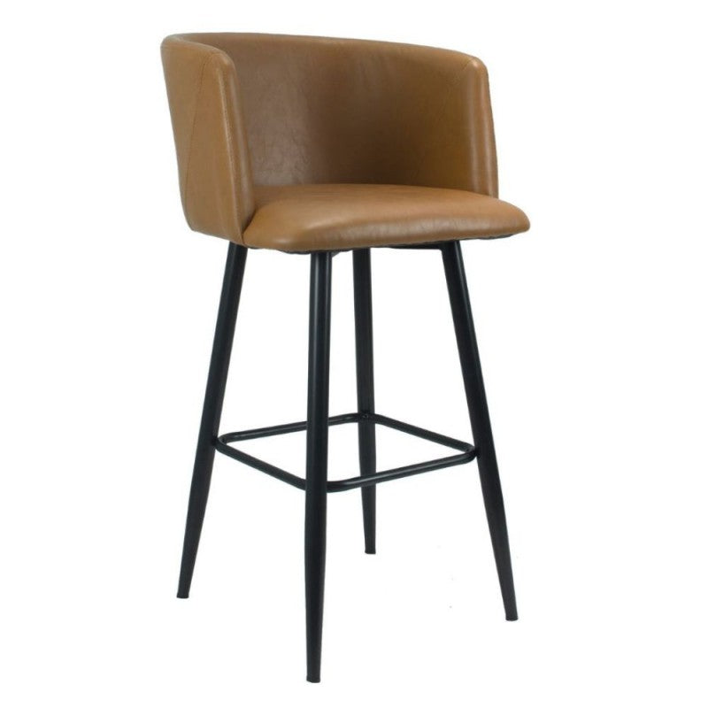 Sgabello in ecopelle con gambe nere opache Set 02 pezzi .