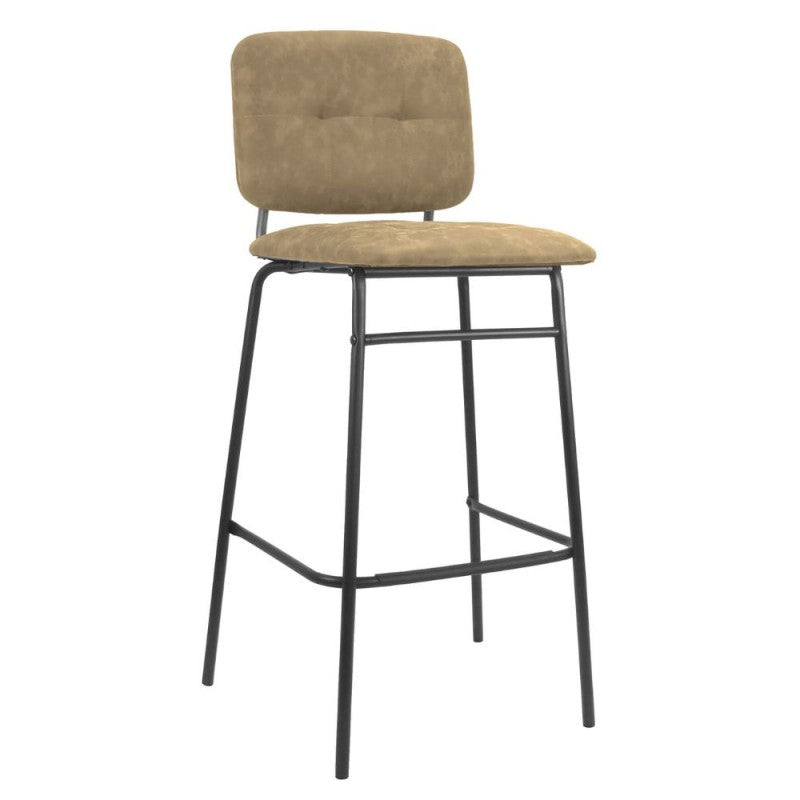 Sgabello Ross in ecopelle ruggine con gambe nere Set 02 pezzi.