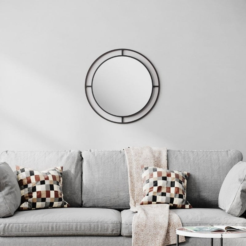 Specchio con doppia cornice in metallo