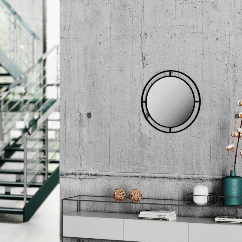 Specchio con doppia cornice in metallo