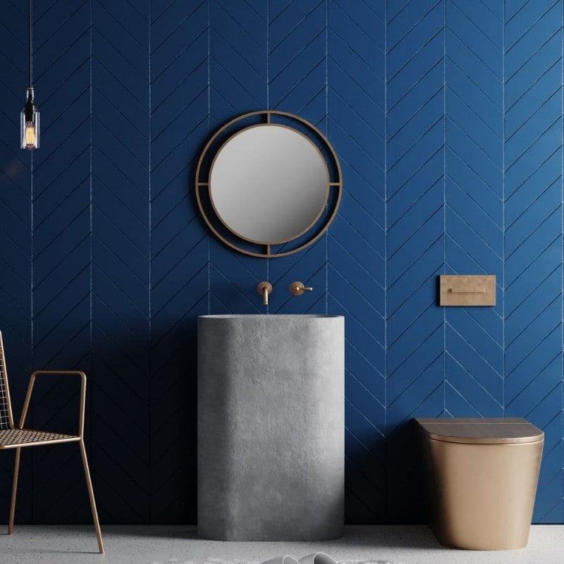 Specchio con doppia cornice in metallo