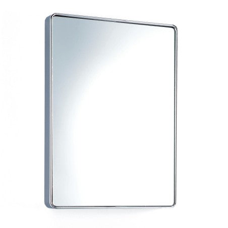 Specchio da parete con cornice realizzata in acciaio Cromato