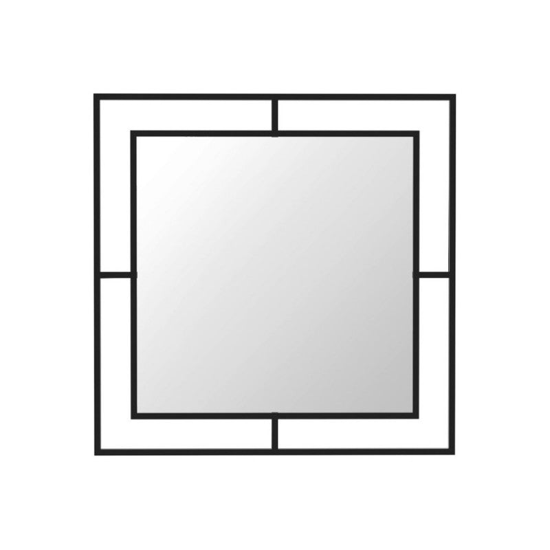 Specchio quadrato con doppia cornice in metallo