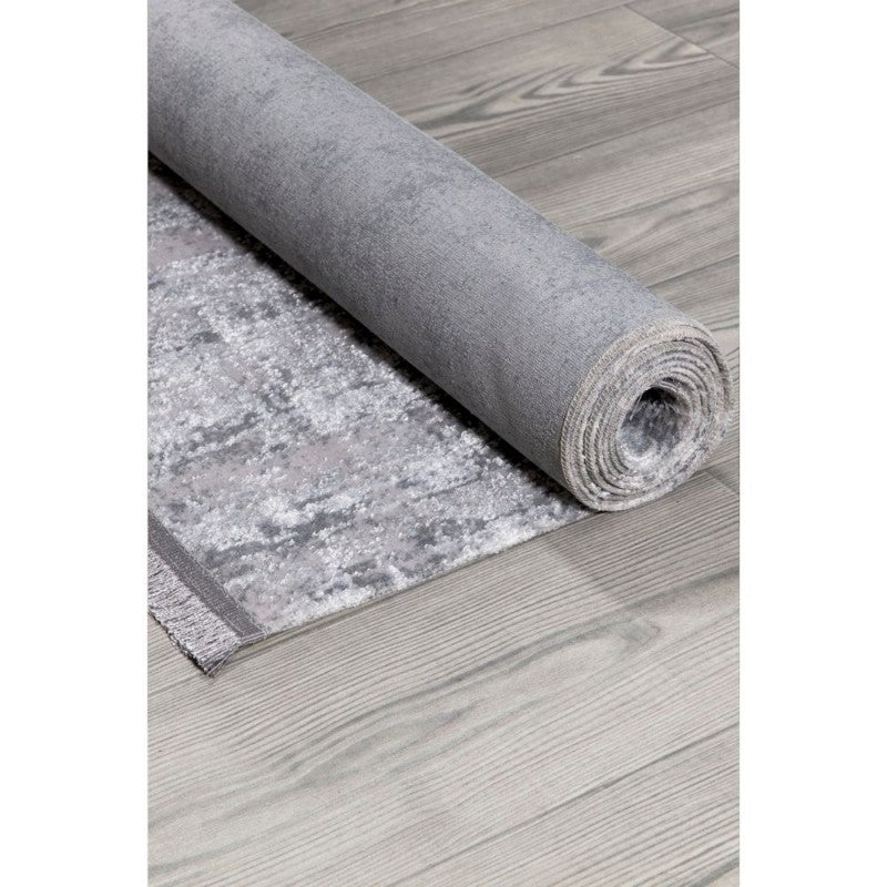 Tappeto grigio superficie lucida 160x230 antiscivolo