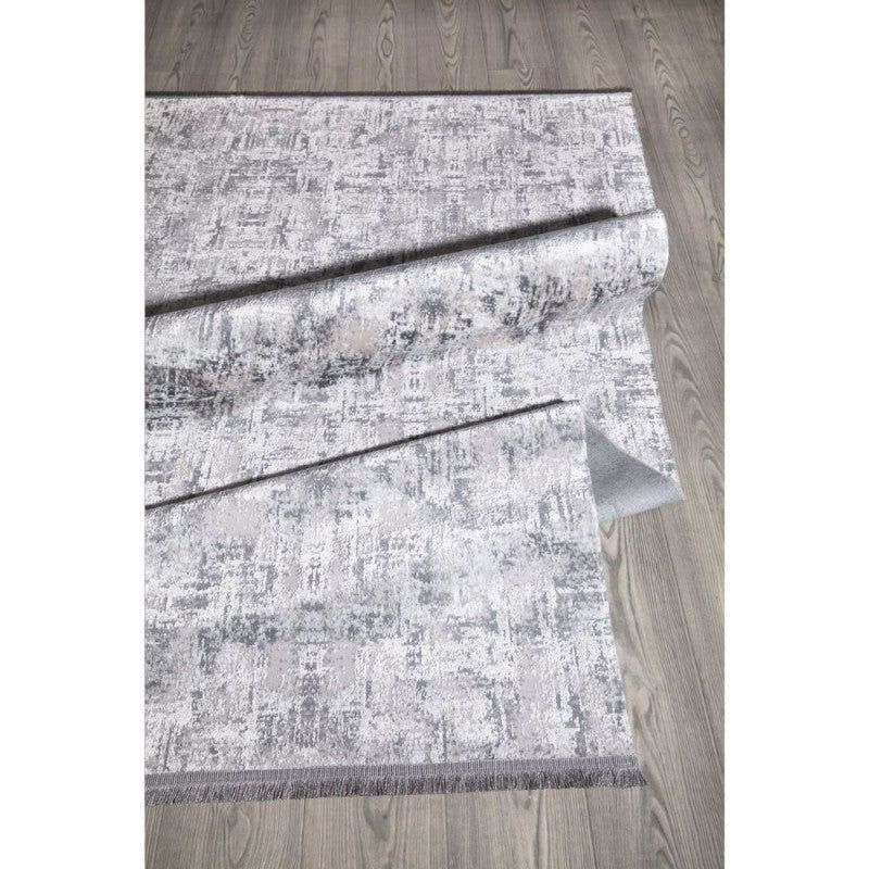 Tappeto grigio superficie lucida 160x230 antiscivolo