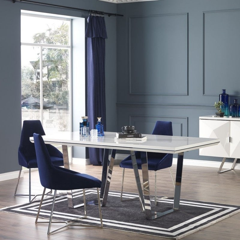 Tavolo bianco laccato lucido  185x95x78h