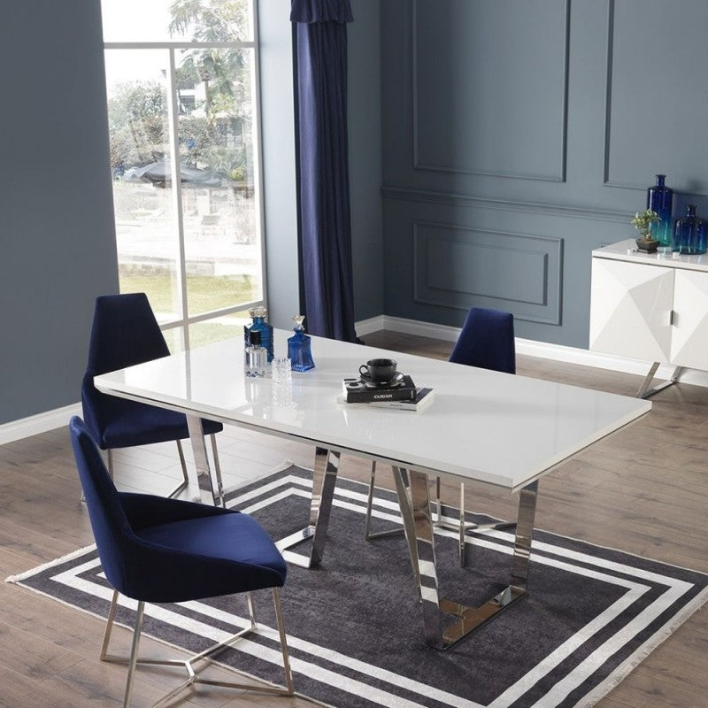 Tavolo bianco laccato lucido  185x95x78h