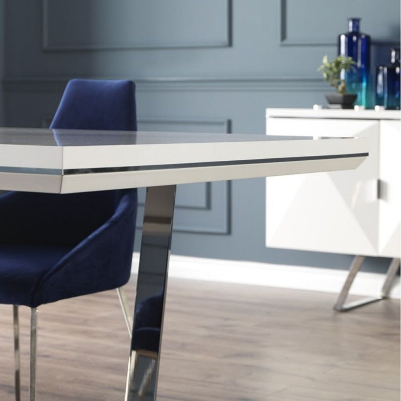 Tavolo bianco laccato lucido  185x95x78h