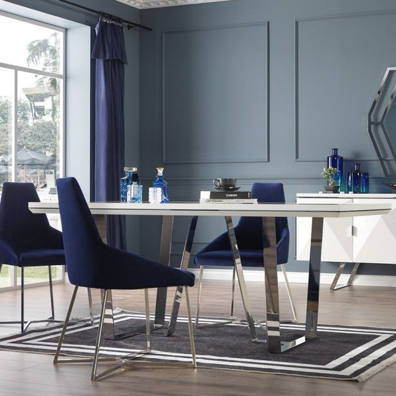 Tavolo bianco laccato lucido  185x95x78h