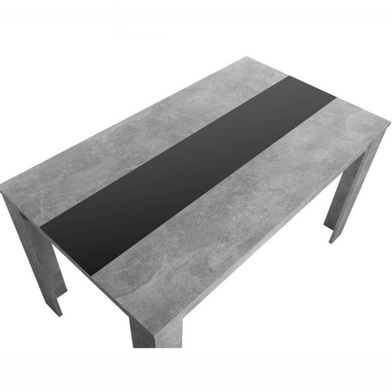 Tavolo da pranzo con pannello centrale reversibile nero o bianco .