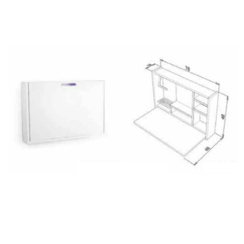 Toeletta da trucco richiudibile con specchio finitura bianco lucido