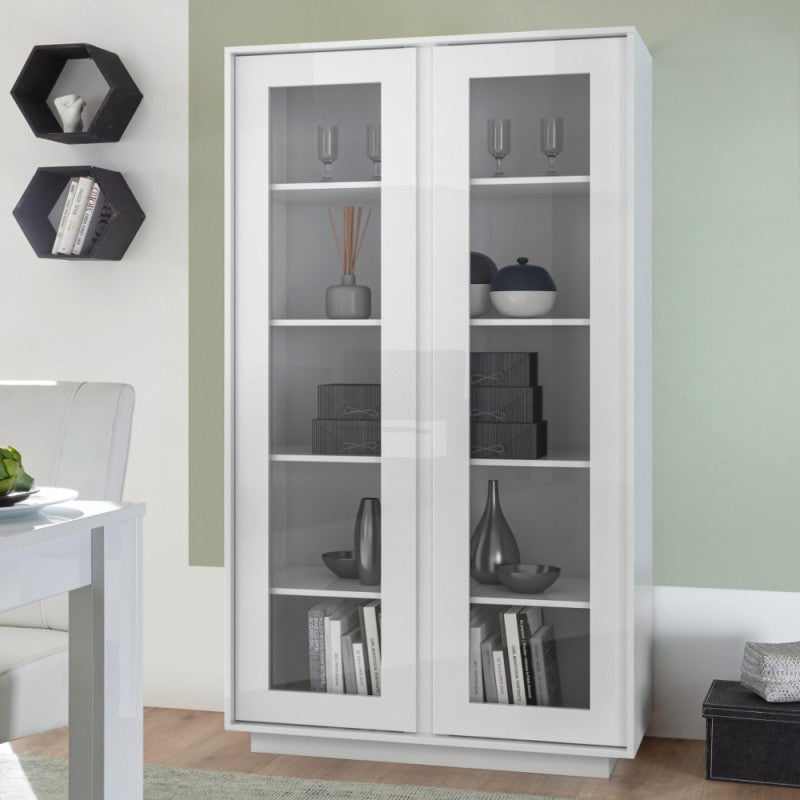 Vetrina 2 ante  colore bianco lucido