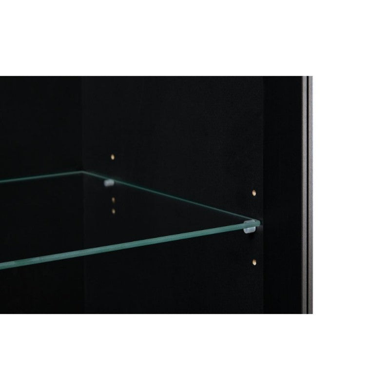 Vetrina  4 ante e cassetto nera con frontali effetto vimini