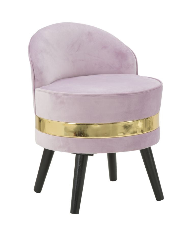 Sedia Paris mini con schienale in tessuto rosa Ø cm 45x62
