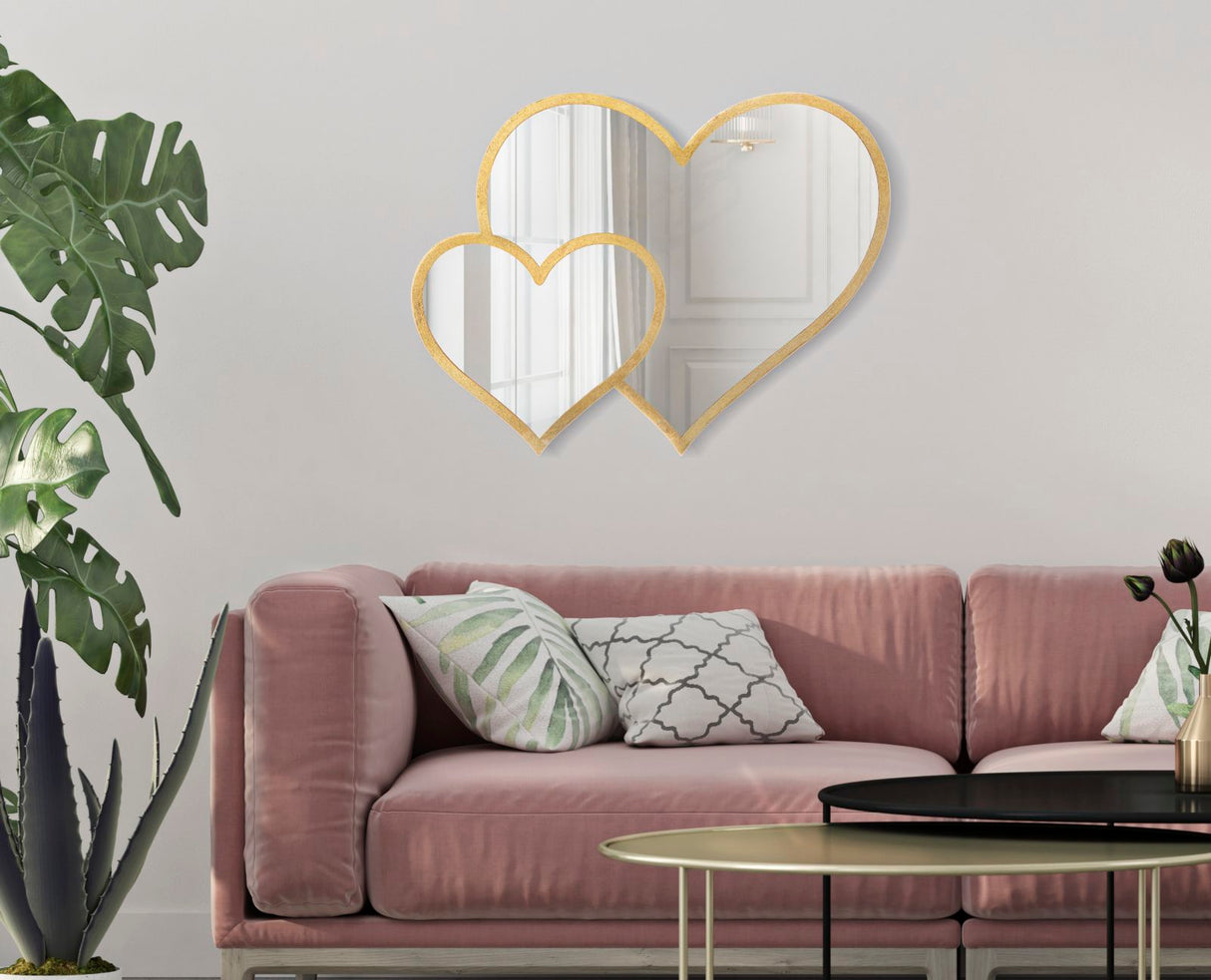 Specchio Glam Doppio Cuore cm 65x2x50
