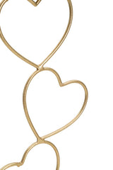 Portacandele in metallo dorato cuori con marmo  Set 2 pezzi