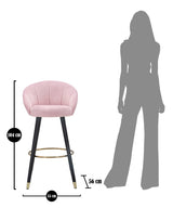Sgabello Bar Elegante Prague Rosa 55x56x104 cm
