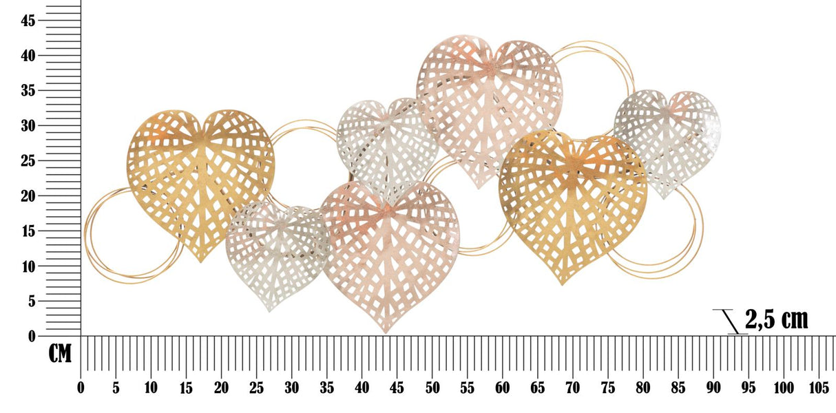 Pannello In Ferro Hearts Cm 91X2,5X39,5