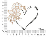 Pannello in ferro e legno heart cm 50x2x45 Set 2 pezzi