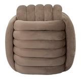 Pouf annodato in velluto crema SOFTY