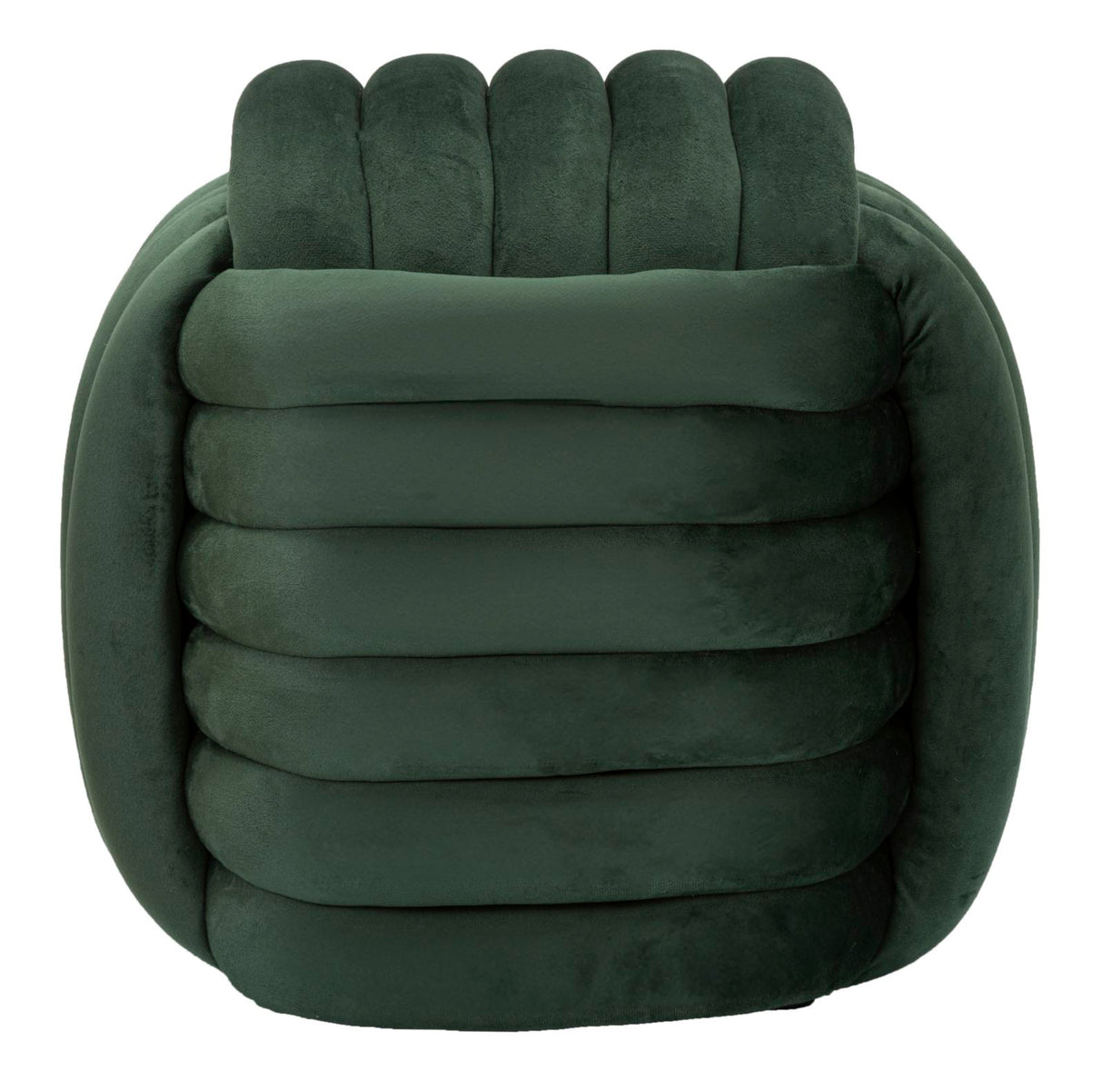 Pouf annodato in velluto crema SOFTY