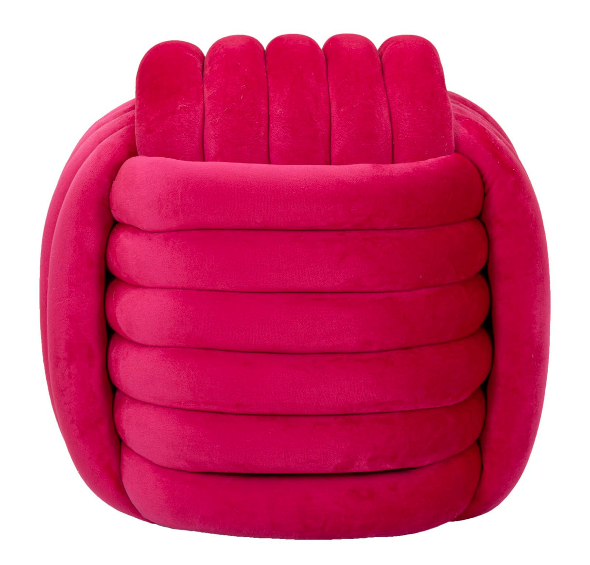Pouf annodato in velluto crema SOFTY