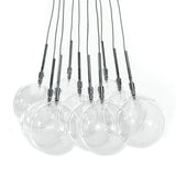 Lampadario con sfere in vetro Trasparente