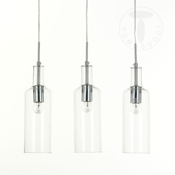 Lampadario paralume realizzato in vetro trasparente
