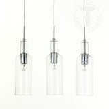 Lampadario paralume realizzato in vetro trasparente