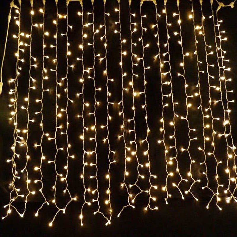 Tenda luminosa professionale 150Led con led Flash, cavo gommato, collegabile in serie fino a un max di 4Tende