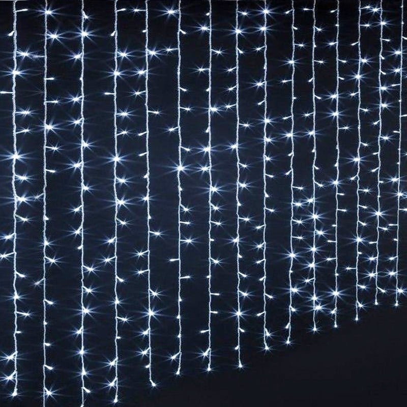 Tenda luminosa professionale 150Led con led Flash, cavo gommato, collegabile in serie fino a un max di 4Tende