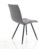 Sedia imbottita seduta imbottita rivestita in tessuto di colore Grigio Set 4 pezzi .