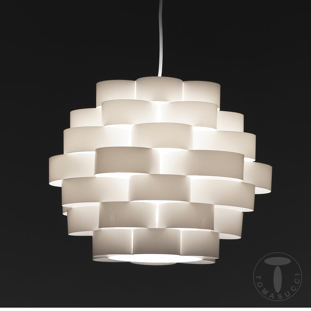 Lampadario paralume realizzato in polipropilene Bianco opaco