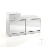 Scarpiera e panca due in un solo prodotto di colore Bianco