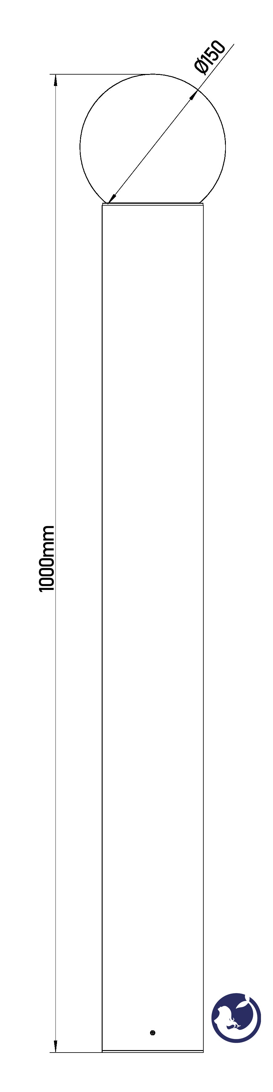 Lampioncino da esterno da terra Grigio Scuro con globo opalino h.100cm