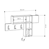 Appendiabiti da parete antracite rovere