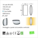 Applique Led da esterno lampada a parete Dual scheda tecnica