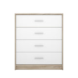 Comò/Cassettiera 4 cassetti 80 cm. rovere e bianco Nepo