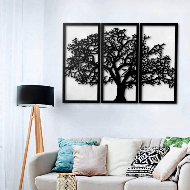 Cornice decorativa albero della vita nero 125x88 cm