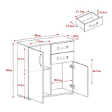 Credenza di colore rovere e bianco Misure 80x32x83H cm