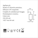 Applique da giardino - Lampada per esterni - scheda tecnica