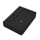 Lavabo da appoggio in ceramica 60x42x13 cm nero opaco