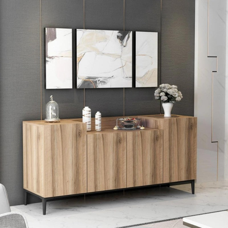 Madia composta da 4 ante noce 160x42x75h