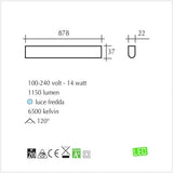 Plafoniera reglette a luci Led sottopensili con tasto on off 14 watt - illuminazione per interni