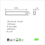 Plafoniera reglette a luci Led sottopensili con tasto on off - 18 watt - illuminazione per interni