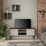 Porta TV struttura colore antracite con nicchia a giorno due ante colore bianco