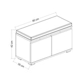 Scarpiera con pouff bianco nero Misure 80x35x42cm